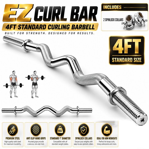 4ft arm curl - bar, weight